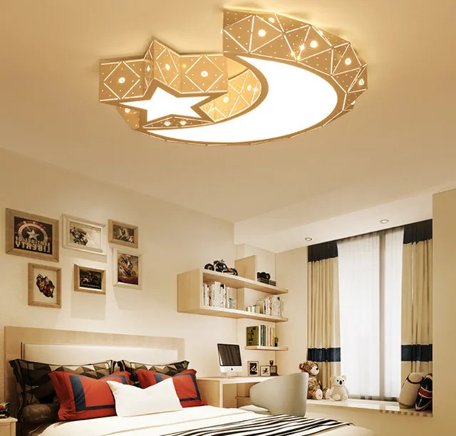 

New Lovely Sweety Star Moon Creative Ceiling Light For Children's Room Colorful Lamps Bedroom Home Lighting DHL Free