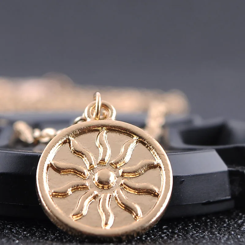 Новое матовое Золотое медальон в форме солнца ожерелье для женщин винтажное