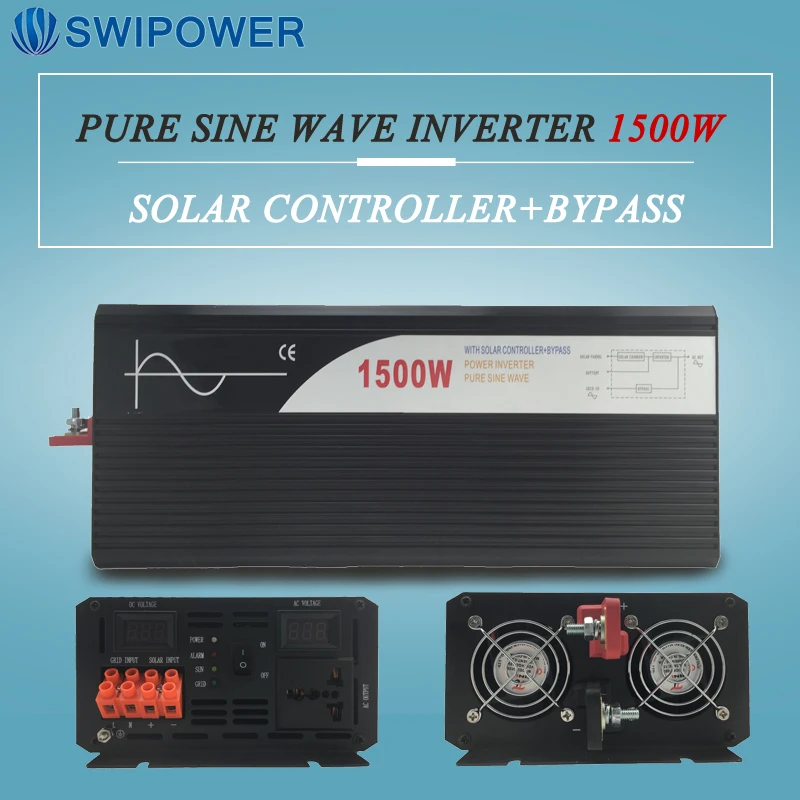 Инвертор солнечной энергии с немодулированным синусоидальным сигналом 1500 Вт 12