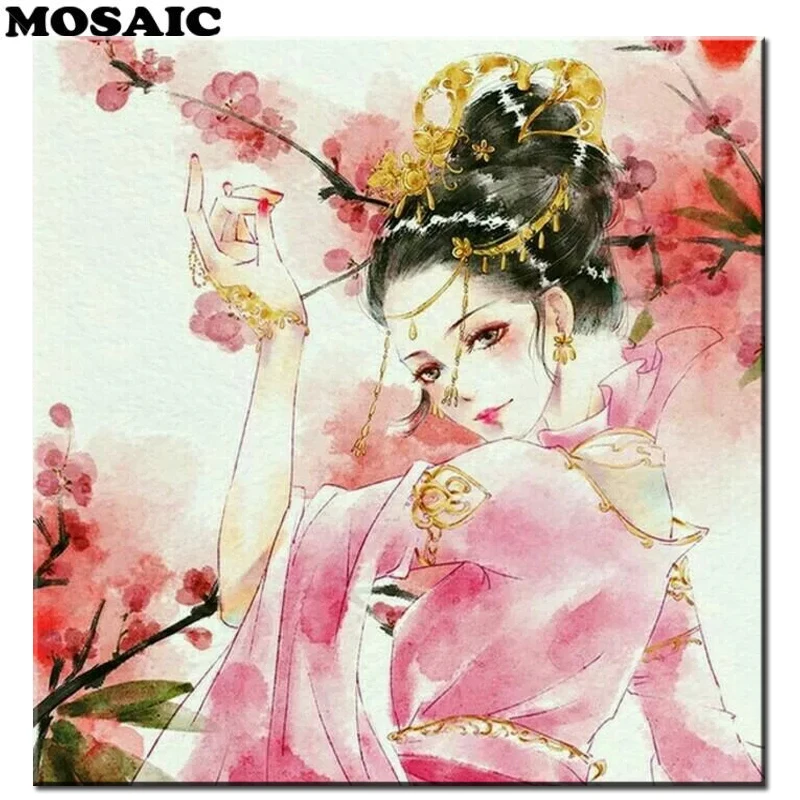 Full Square/Round Drill Diamond Embroidery chinese girl 5D Diamond Painting Portrait Picture Rhinestone Diamond Mosaic china art