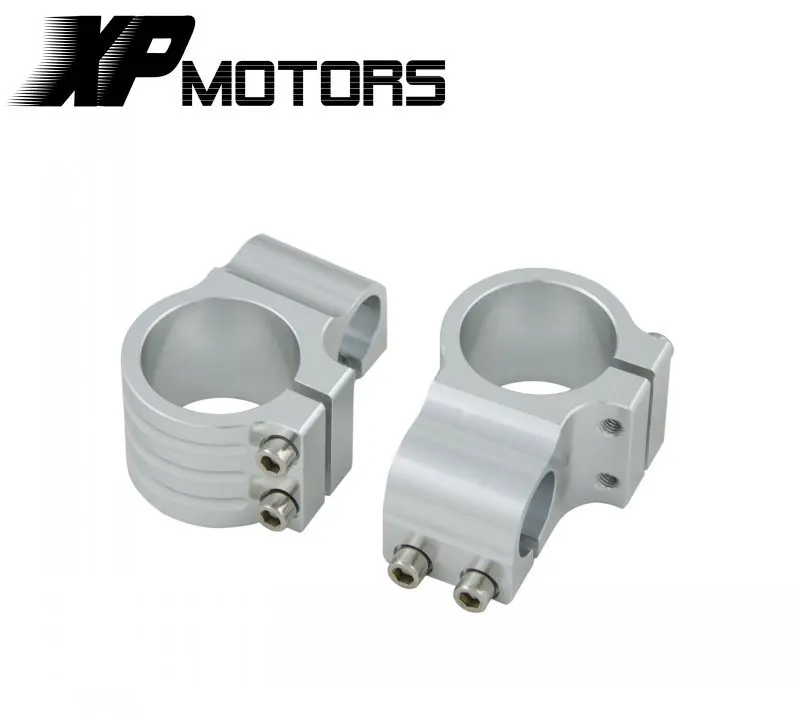 

A Pair Silver Motorcycle Racing Billet CNC 39mm Clip On Handlebars 1" Bar Fits For Harley Davidson Sportster XL883 1200