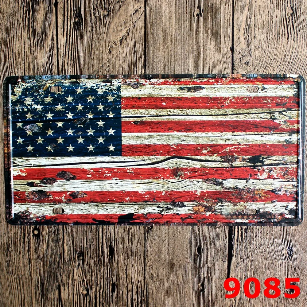 30x15 см Флаг США Home Decor Олово Войти для декора стен металлический знак винтаж