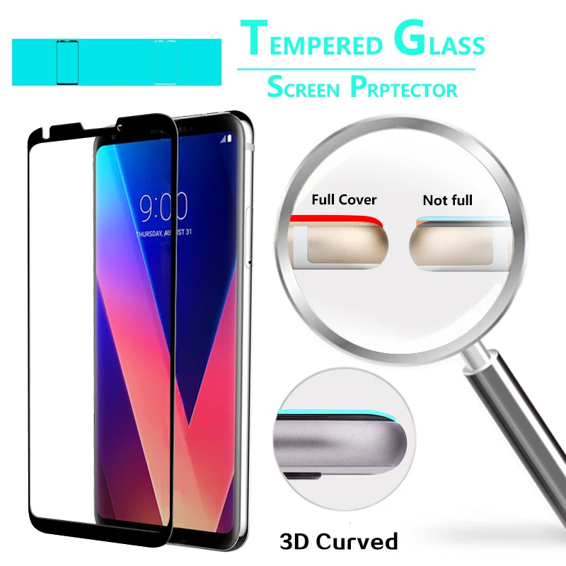 Премиум полное покрытие 3D изогнутые края стеклянная пленка для LG V30 PLUS + H930G