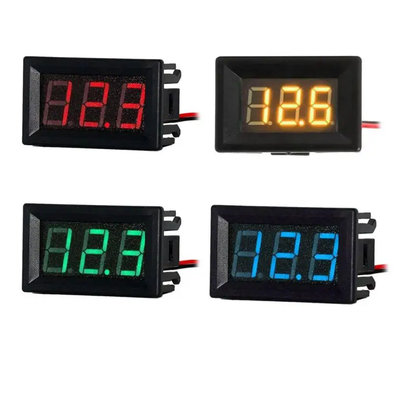 Мини цифровой вольтметр постоянного тока 2 4 V 30V проводной 0.36in светодиодный
