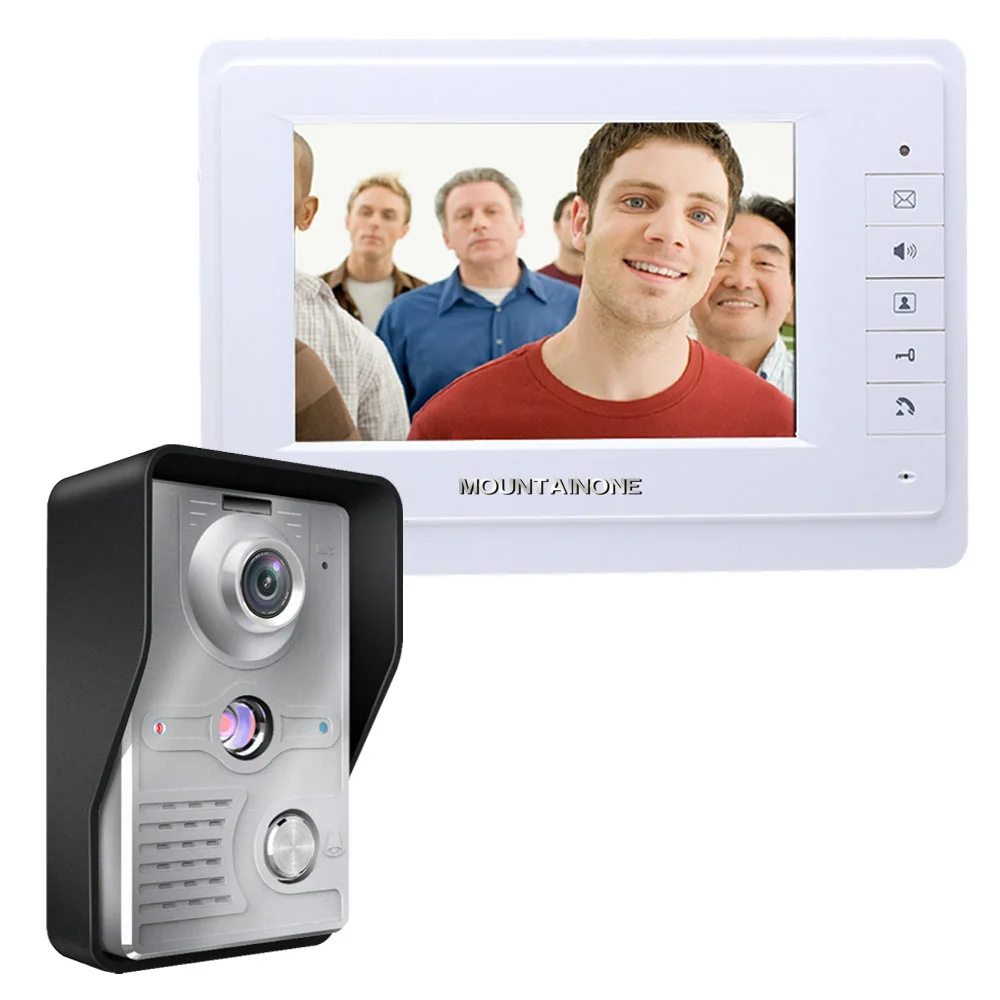 FREE SHIPPING 7 Inch Weatherproof Video Door Phone Doorbell Intercom Kit 1-camera 1-monitor Night Vision 700TVL Video Intercom