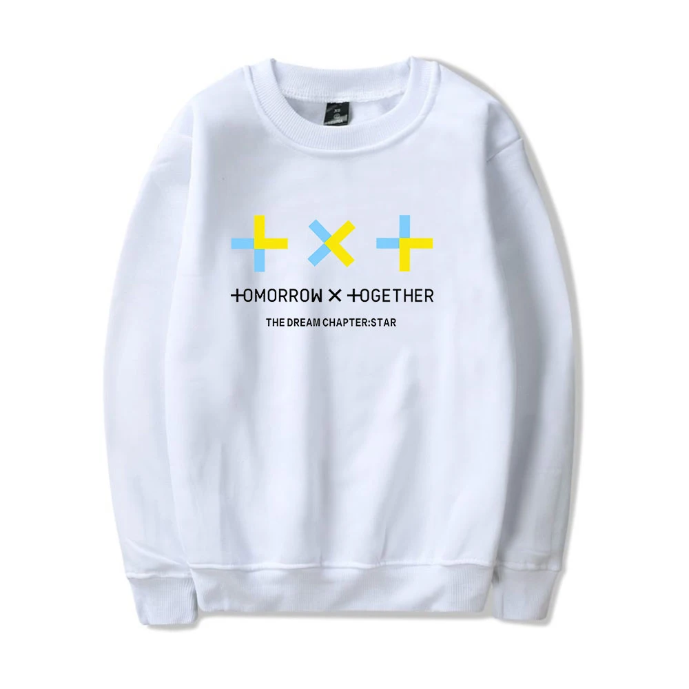 Kpop TXT завтра X вместе Группа Логотип YEONJUN с круглым вырезом толстовки капюшоном
