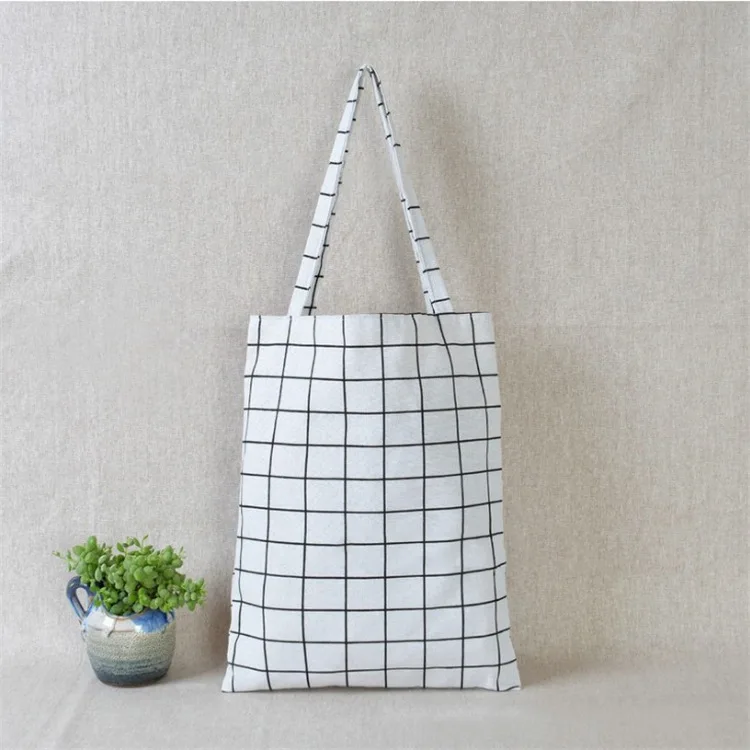 3 Single layer cloth Женские сумки для покупок Новая Модная креативная эко-сумка Повседневная Складная Сумочка Большая емкость клетчатая Холщовая Сумка - Цвет: 3 Single layer cloth