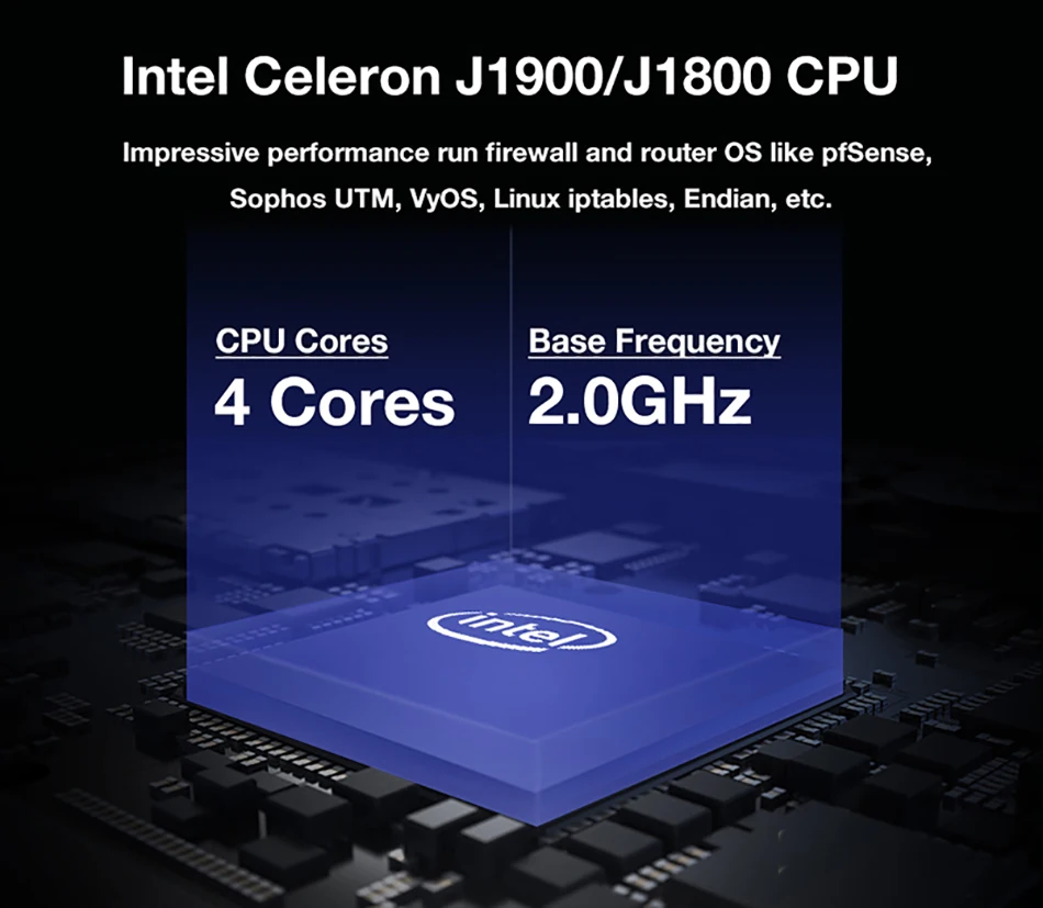 Безвентиляторный мини ПК четырехъядерный Celeron J1900 J1800 4* Gigabit Ethernet LAN маршрутизатор брандмауэр Мини компьютер Windows Ubuntu 4-RJ45 HTPC