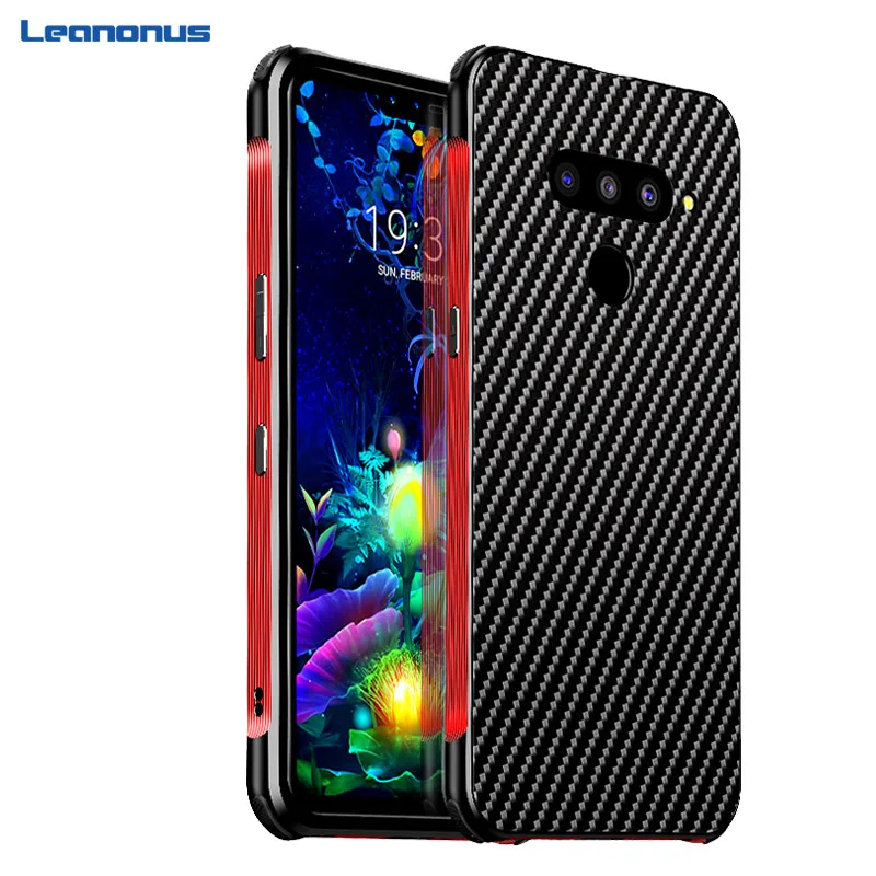 Броня Алюминиевый металлический корпус для телефона LG G8 V40 чехол из углеродного волокна Жесткий ПК антидетонационный чехол для LG V50 V40 полный корпус