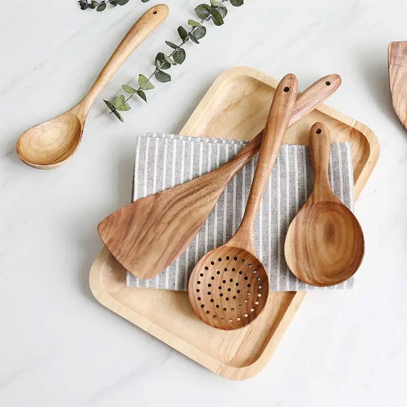 Однотонная деревянная посуда лопатка для еды искусственная кухонная утварь|kitchen