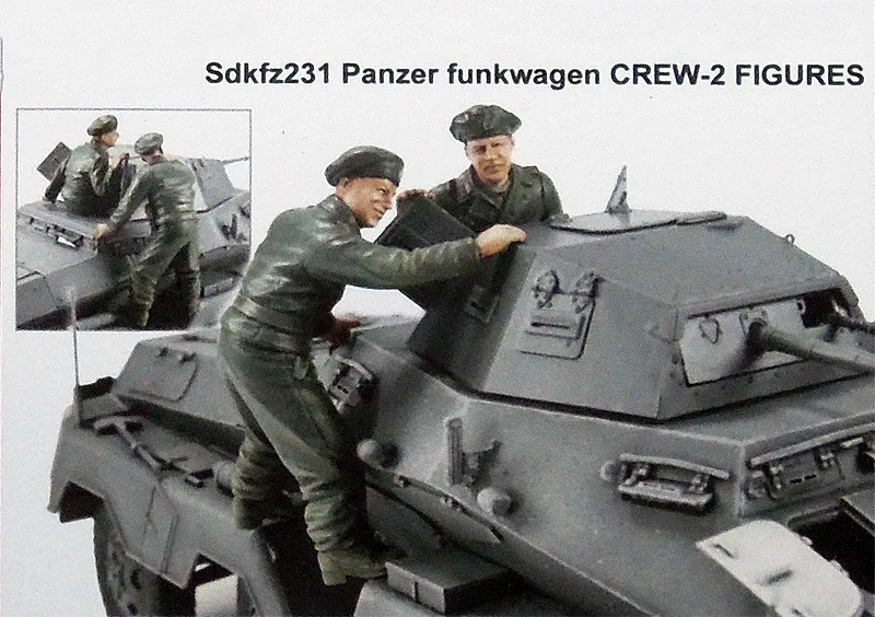 Сборочные неокрашенные весы 1/35 Panzer ancient включают в себя 2 (без автомобиля) фигурка