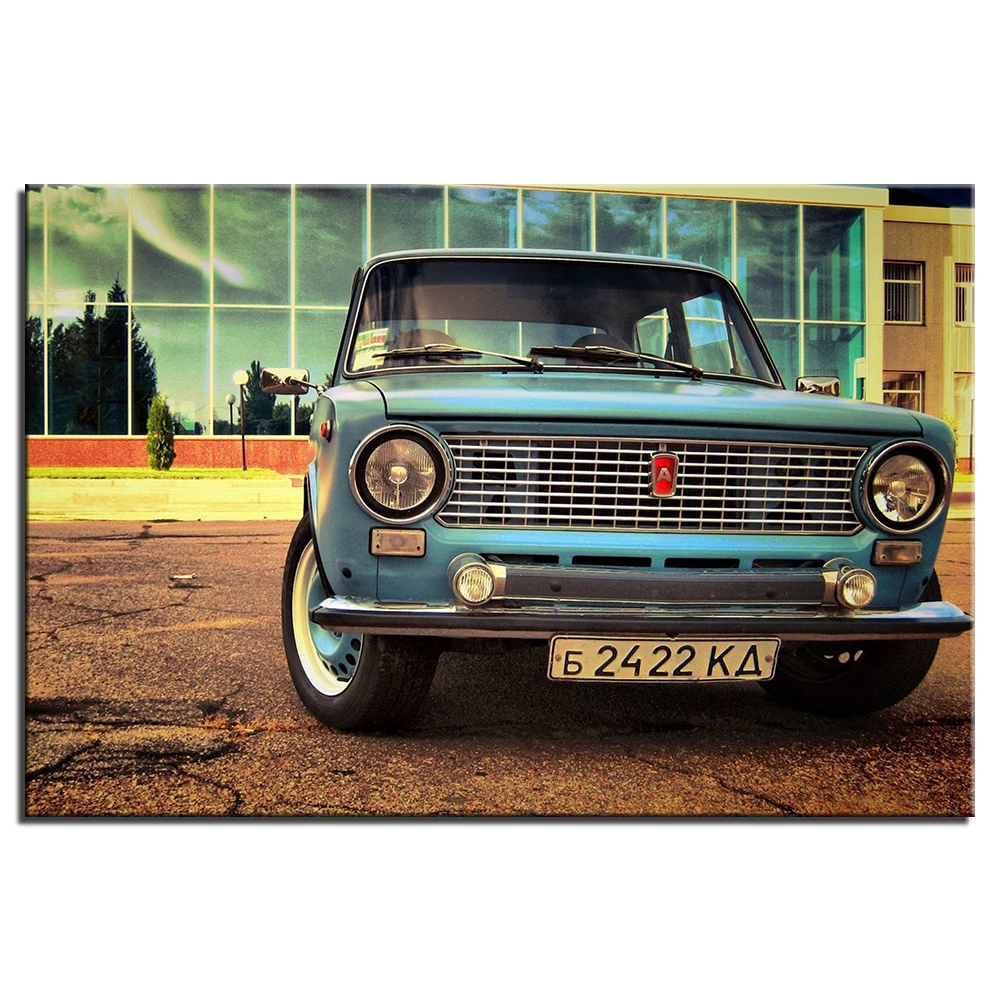 ВАЗ 2101 Россия винтажный автомобиль плакат без рамы холст живопись настенные художественные картины печать для гостиной домашний декор