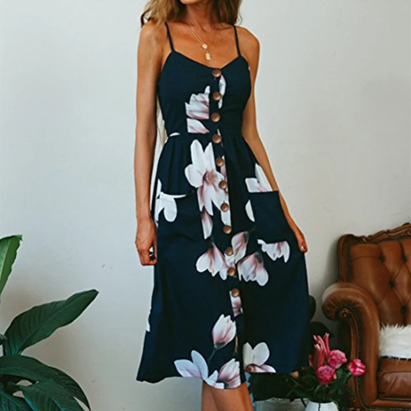 Women Vintage Dress Sexy Party Evening Night Dresses Summer Beach Sundress Strap Backless Sleeveless Vestidos Plus Size | Женская одежда