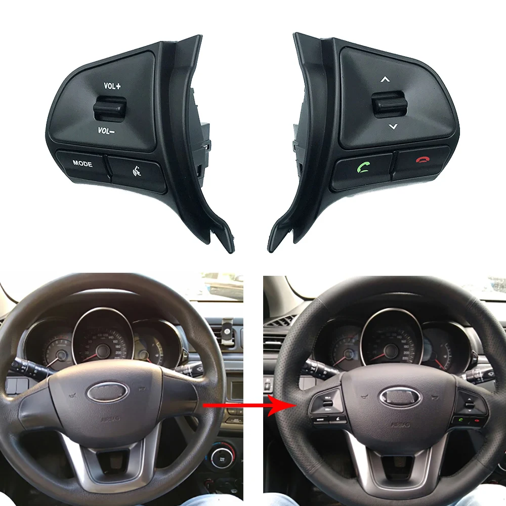 Для KIA RIO 2011 2012 2013 Многофункциональная кнопка управления рулевым колесом Аудио Телефон переключатель громкости Bluetooth