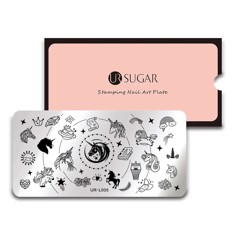Ur Sugar цветок для ногтей штамповка пластины для дизайна ногтей штамповка изображения пластины животный узор DIY штамп Шаблон трафарет для ногтей Наборы инструментов