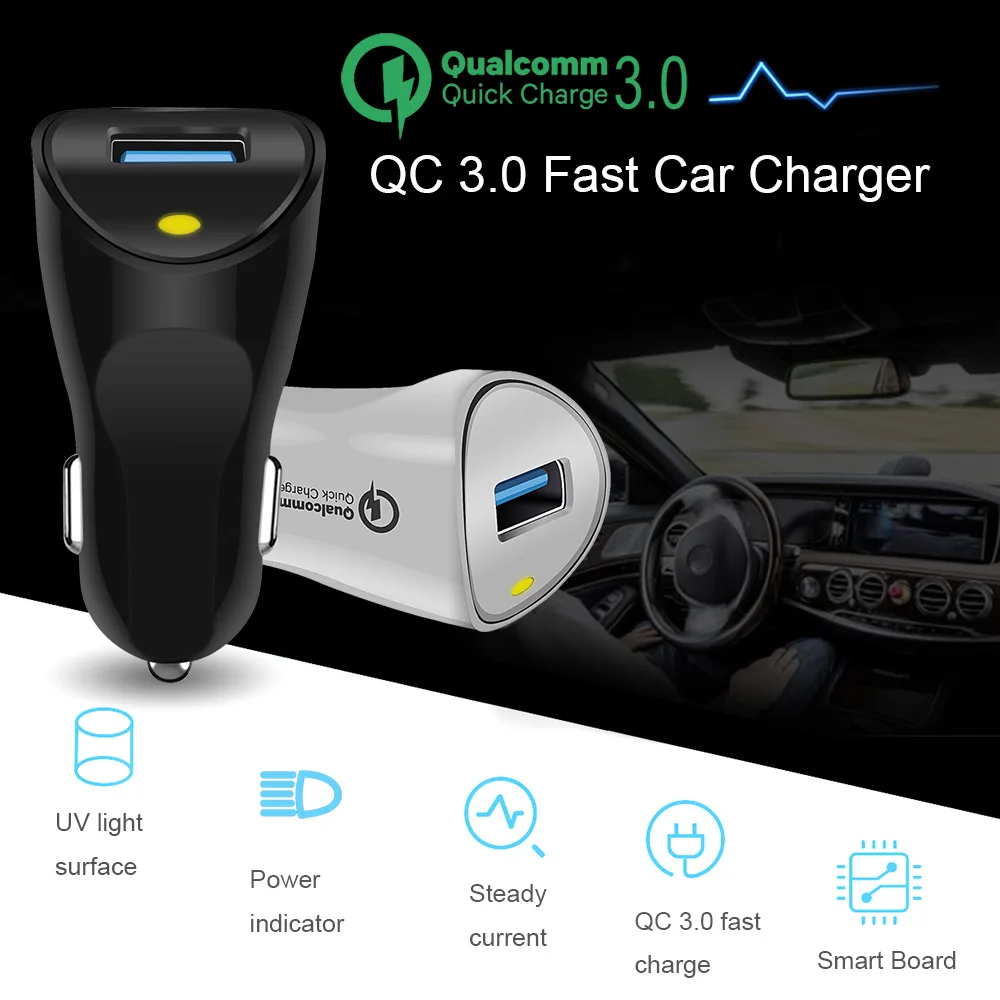 DCAE USB быстрое зарядное устройство QC 3,0 Автомобильное зарядное устройство для iPhone 8 X samsung S9 Xiaomi Мини Автомобильное зарядное устройство для мобильного телефона дорожный адаптер зарядное устройство s