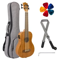 kmise electric ukulele bass ubass baritone 30 inch baritono with gig bag strap picks regulating stem