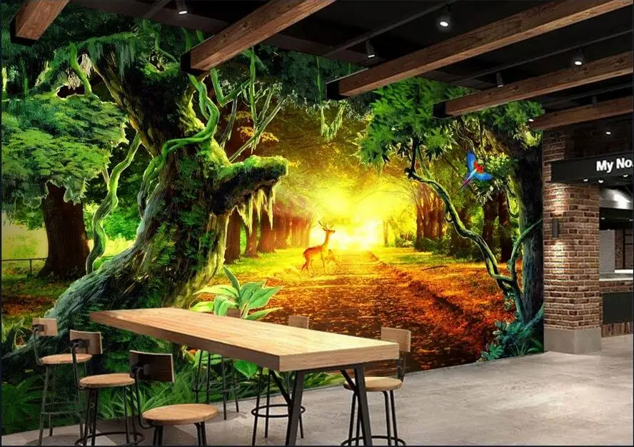 

3d wallpaer custom photo non-woven mural Sunshine forest trees room decoration painting 3d wall murals wallpaper for walls 3d