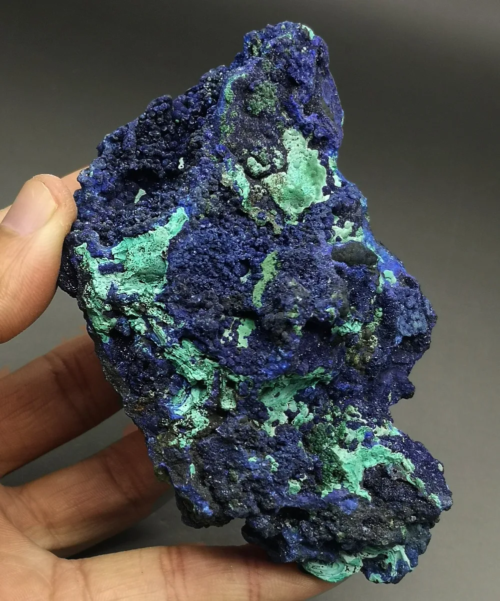 372 г Сияющий драгоценный камень Azurite кристалл с малахитовым минеральным образцом