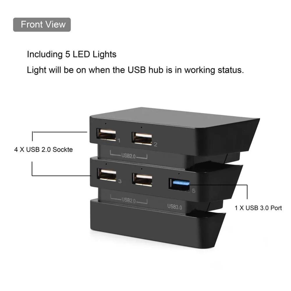 Высокая Скорость 5-Порты и разъёмы USB концентратор 2,0& 3,0 расширения контроллер-концентратор адаптер для PS4 Pro игры