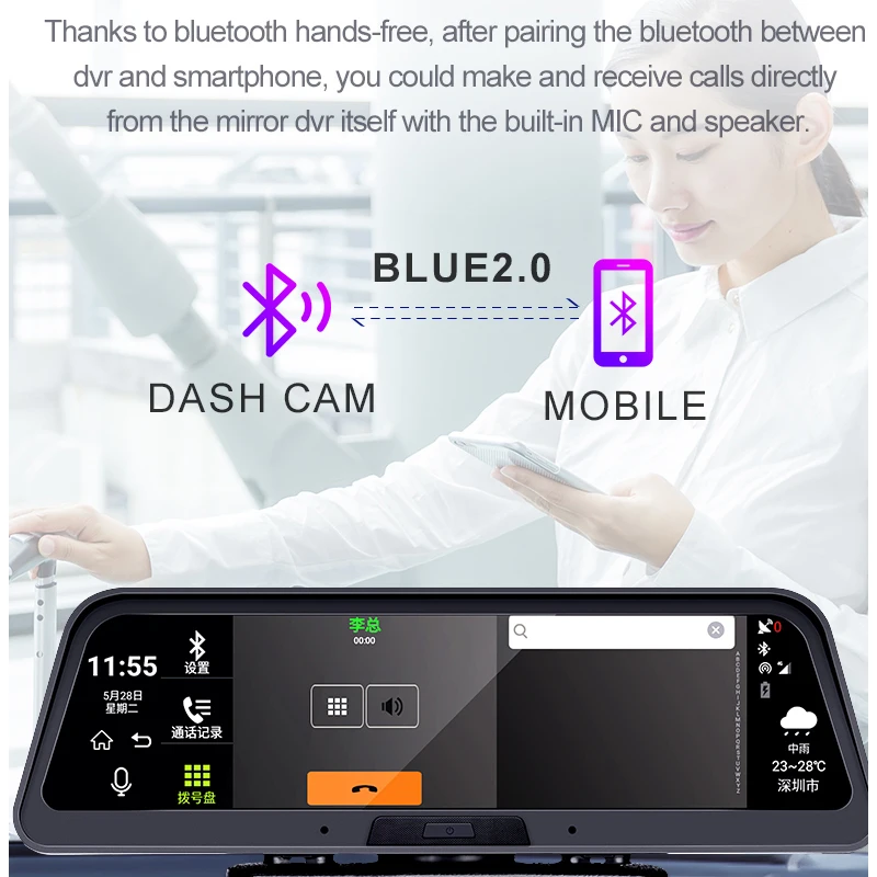 Camlive E98 Автомобильный видеорегистратор Камера 4G ADAS 10 &quotAndroid 5 1 gps навигатор