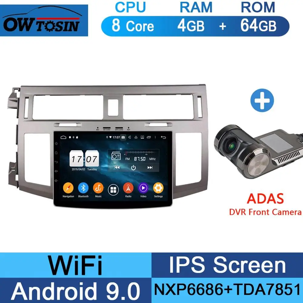 " ips 8 Core 4G Оперативная память 64G Встроенная память Android 9,0 автомобиль dvd-радио GPS для Toyota Avalon 2005 2006 2007 2008 2009 2010 DSP CarPlay попугай BT - Цвет: 64G Adas Camera