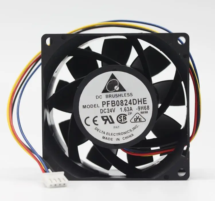 Delta PFB0824DHE DC 24V 1.63A 8 см 8038 80x80x38 мм 4-контактный 4-проводной ШИМ-инвертор промышленный