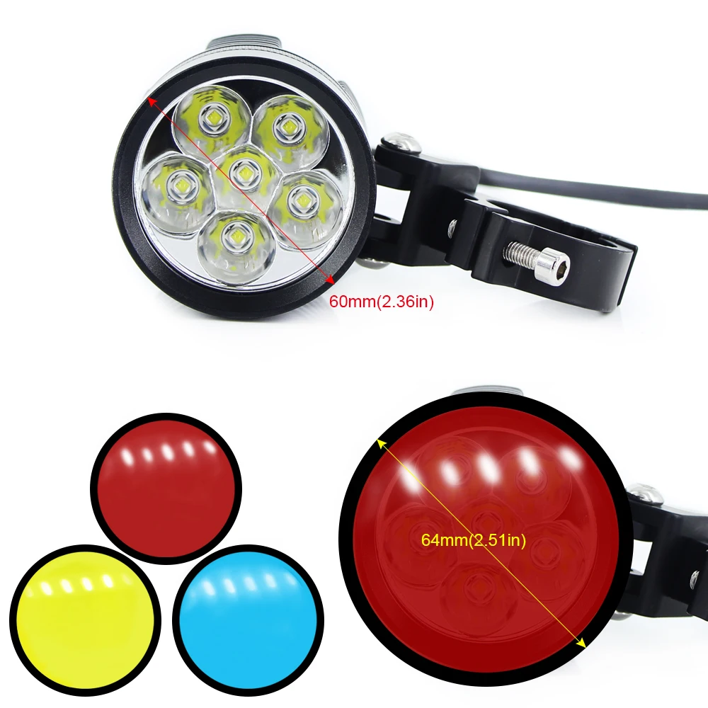 Светодиодный головной фонарь для мотоцикла 2 шт. синий красный желтый L6X 8000 лм 12 В