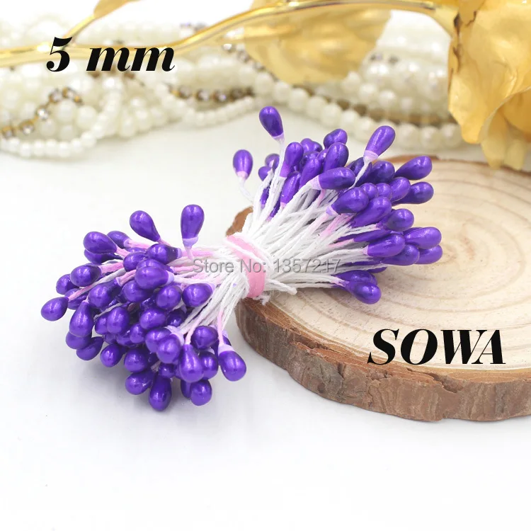 Бесплатная доставка 450 шт./лот 5 мм Фиолетовый Цвет Двойные головки Жемчужный