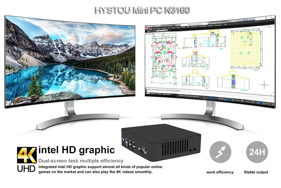 2 LAN безвентиляторный сервер Мини ПК Windows 10 Linux Intel четырехъядерный Celeron N3160