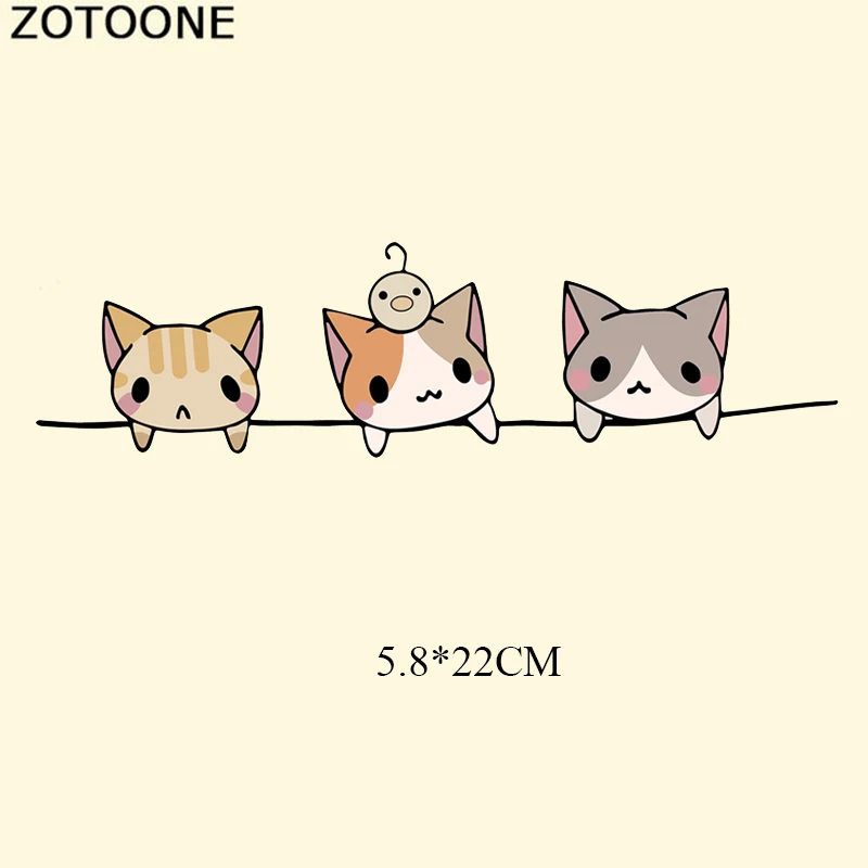ZOTOONE Cute Cat Iron on Transfer Patches for Kids Clothes DIY T-shirt Applique Heat Vinyl Thermal Stickers | Дом и сад