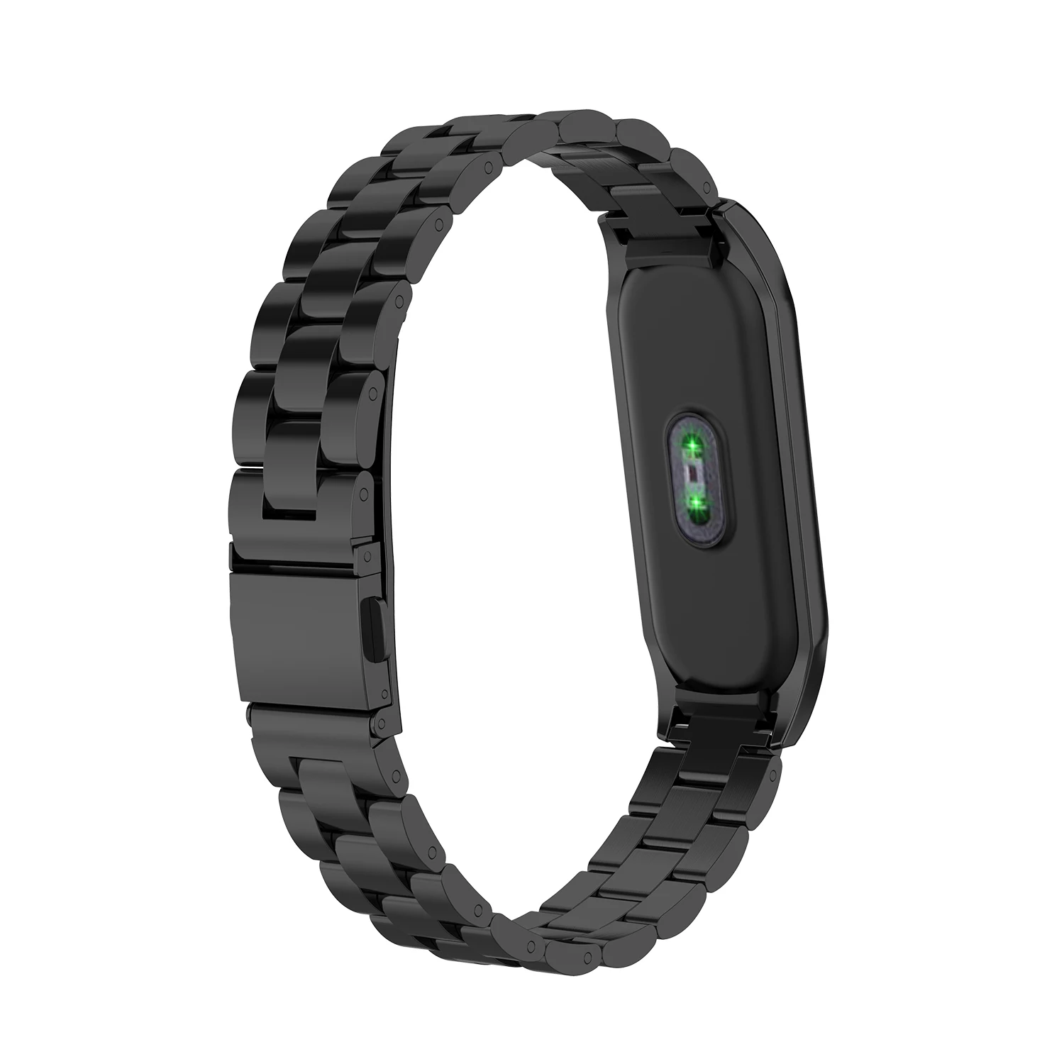 black 6 цветов из нержавеющей стали mi Band 4 ремешок для Xiaomi mi Band 3 ремешок совместимый браслет mi band 3 браслеты Pulseira mi band3 - Цвет: black