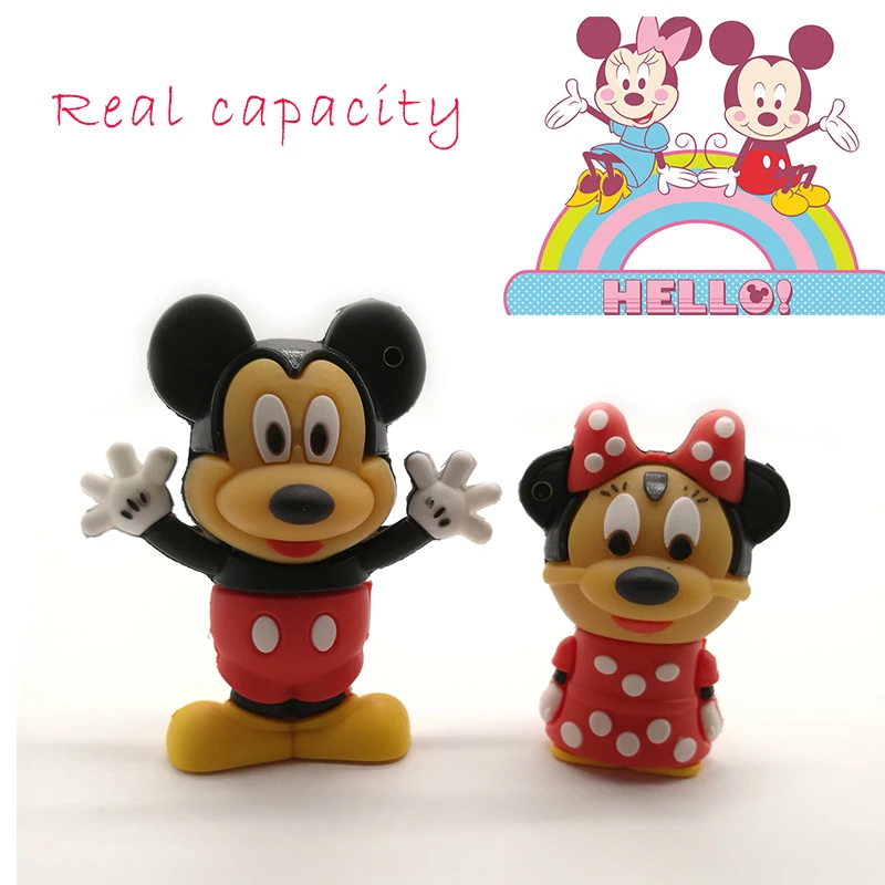 Флешка usb с Микки Маусом и Минни 64 ГБ 32 16 8 4g мультяшная карта памяти животными u