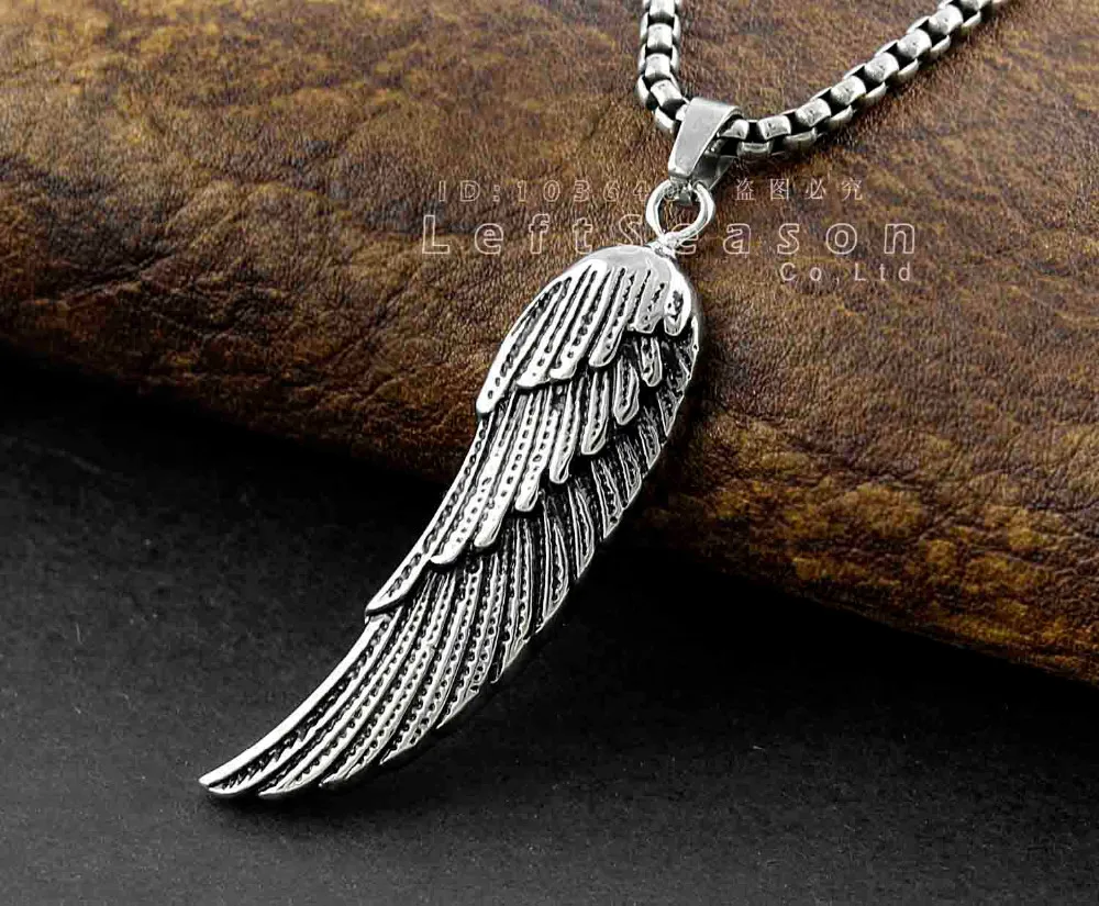 Мужские Унисекс Серебро Из Нержавеющей Стали Крыло Ангела Перо Ожерелье|feather