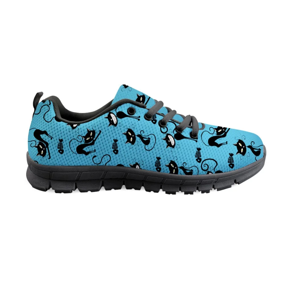 

Twoheartsgirl Leisure Women Sneakers Purple Cartoon Cat Printed Mesh Flats Shoes Lightweight Women Flat Walking Shoes Plus Size