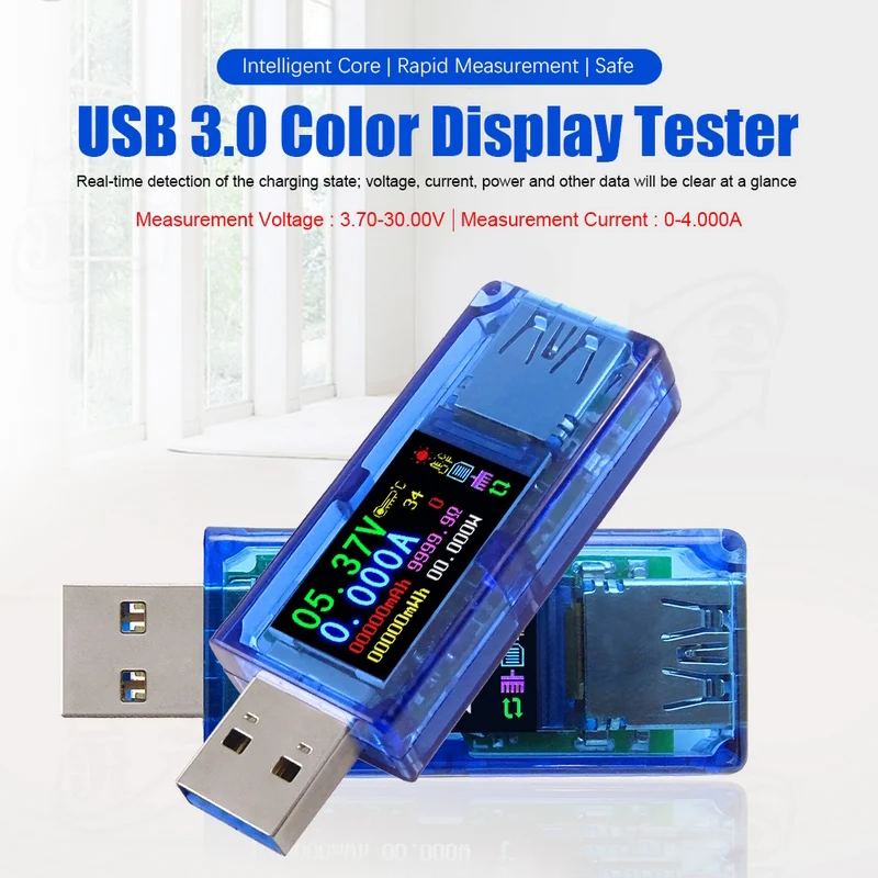 AT34 USB 3.0 Multimeter Meter Color Display Tester LCD Voltmeter Ammeter Voltage Current Capacity | Инструменты