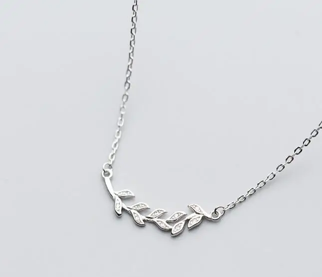 1PC 100% REAL. 925 Sterling Silver FINE Jewelry Olive Leaf Branch Slide Pendant Necklace GTLx1697 | Украшения и аксессуары