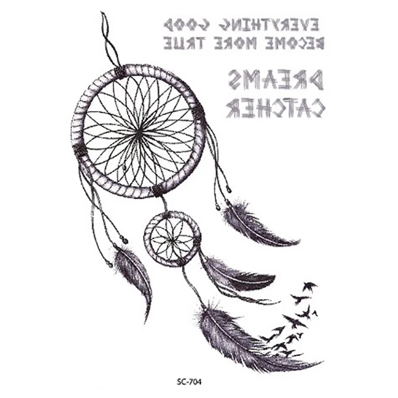 Новые наклейки Ловец снов временная татуировка переводная вода большая краска
