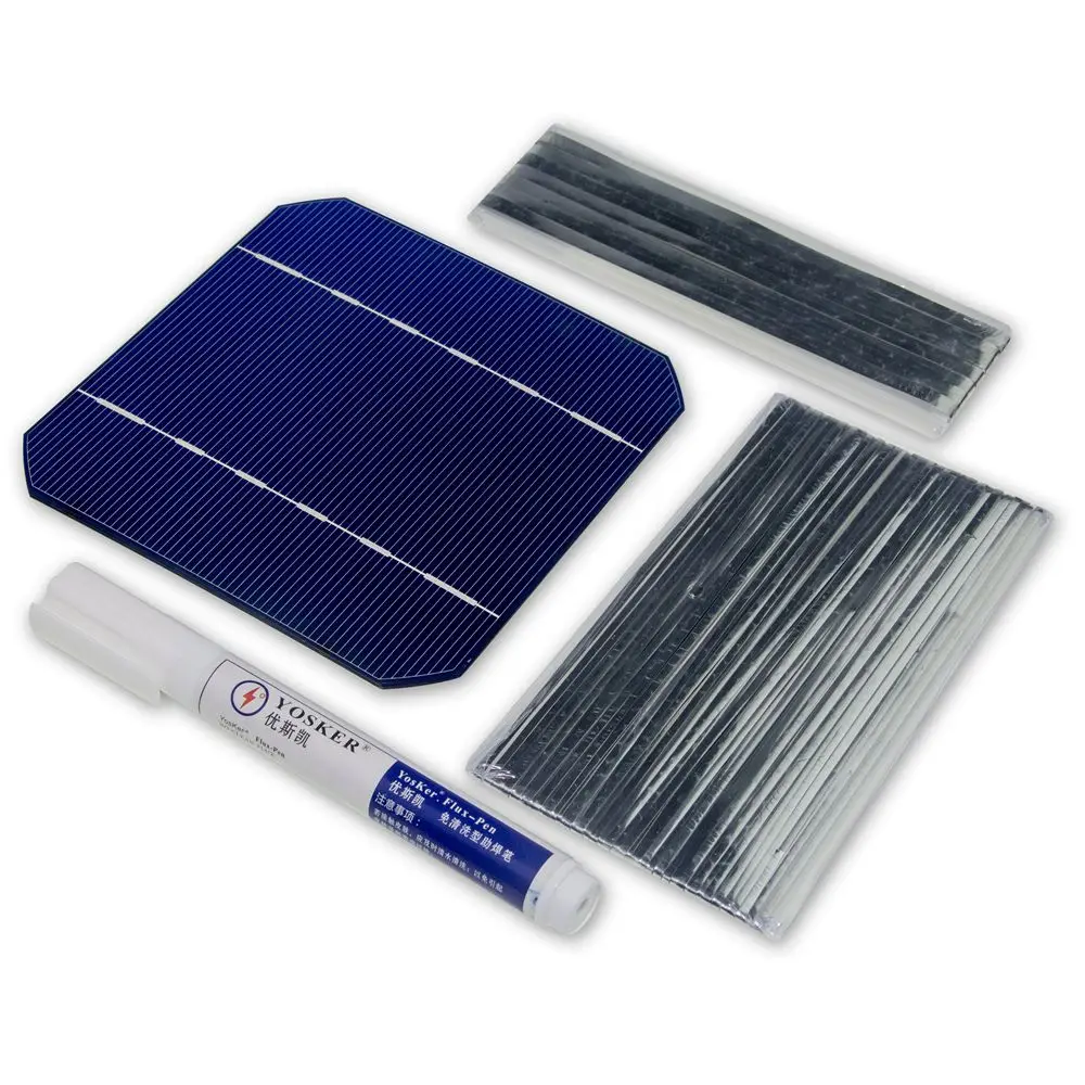 

Панель солнечных батарей «сделай сам», 100 Вт, 40 шт., 125 мм, монокристаллическая солнечная батарея 5x5 с проводом для подключения 20 м, 2 м, шиномон...