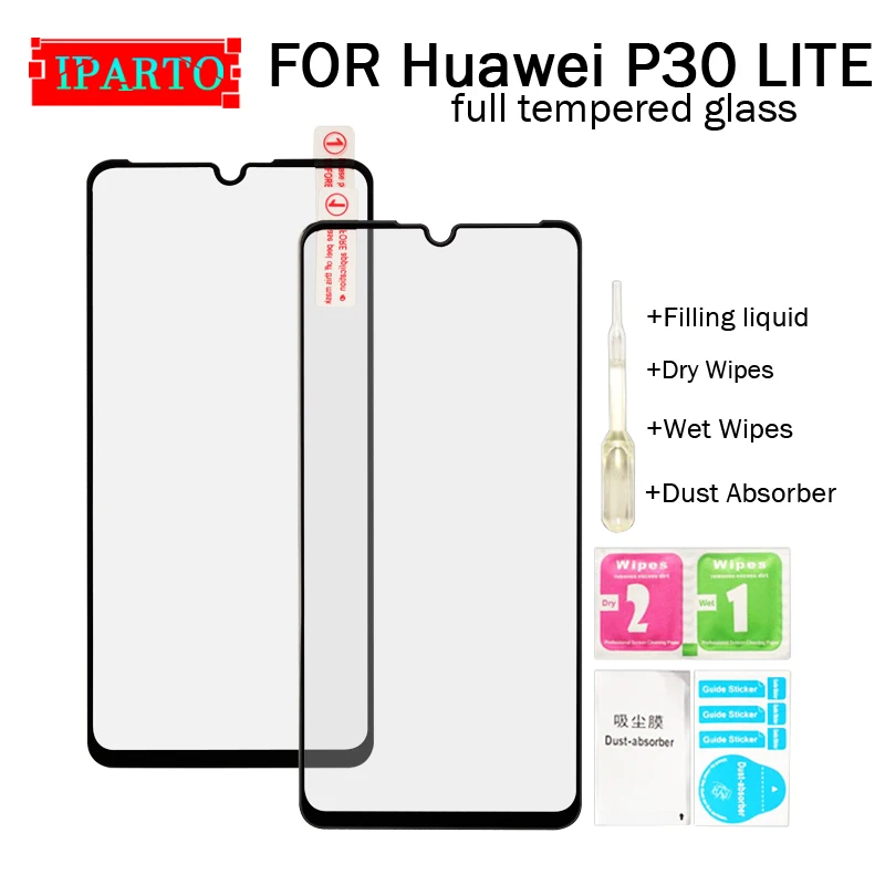 Для Huawei P30 LITE закаленное стекло 100% новый цвет полное покрытие Защитная пленка для