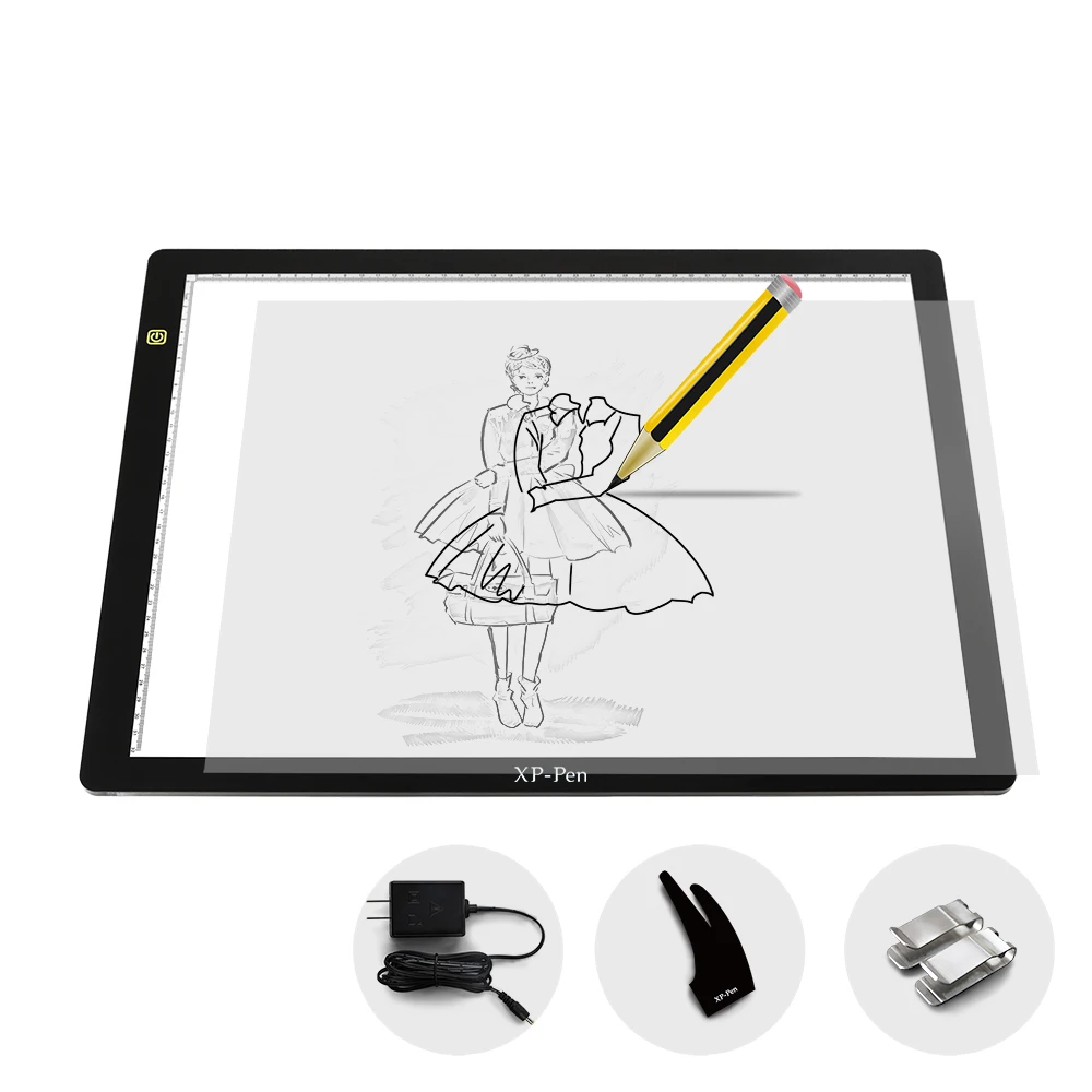 XP Pen CP A3 24 Дюймов LED Отслеживания Свет Стол Окно Затемнения Drawing Pad X ray с Скрепки и
