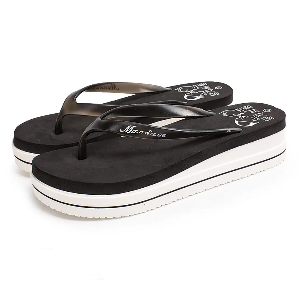 Women Summer Beach Soft Wedge Shoes Flip Flops Flat Platform Slippers Gift | Обувь