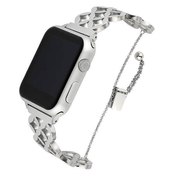 Женский ювелирный ремешок для часов iWatch Apple Watch 38 мм 40 мм 42 мм 44 мм серия 5 4 3 2 1 браслет из нержавеющей стали с полым ремешком