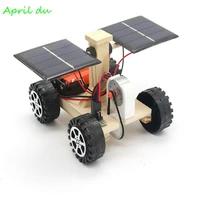 april du diy wooden lunar rover model students science materials kits solar battery hybrid car kids fun science experiments1set