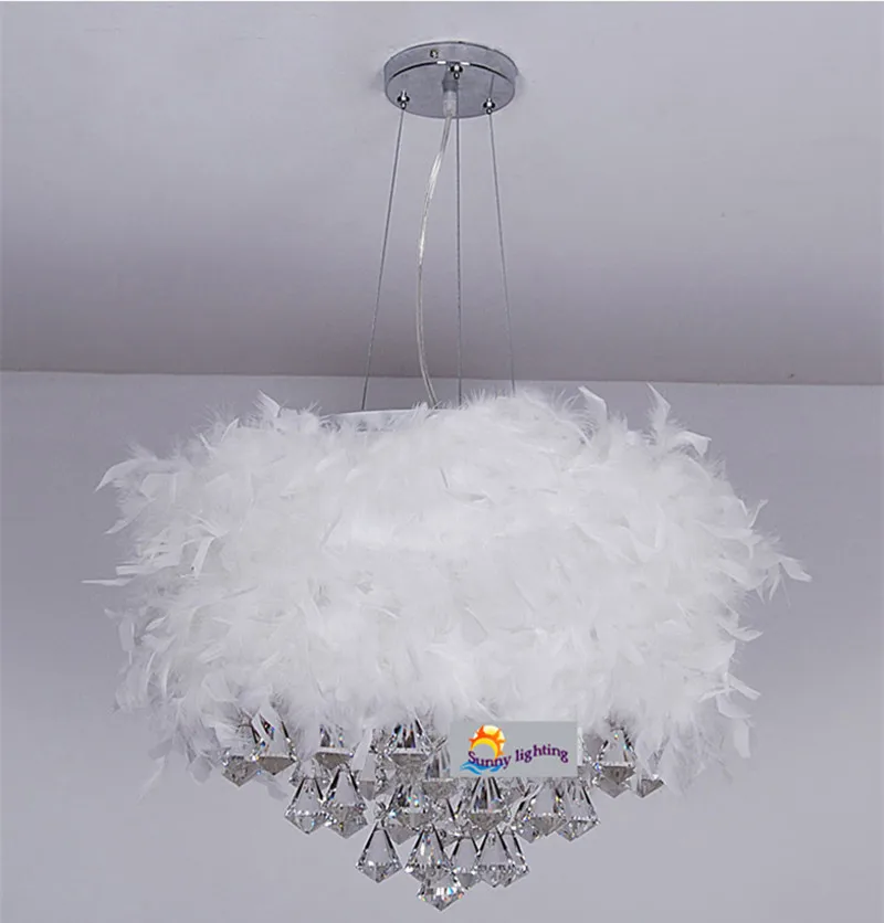 Роман Бриллиант кристалл подвесные светильники столовая подвеска свет перо