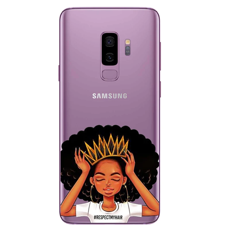 Модный черный чехол для телефона девочек силиконовый из ТПУ Samsung S6 S7 S8 S6Edge S8Plus NOTE9 2