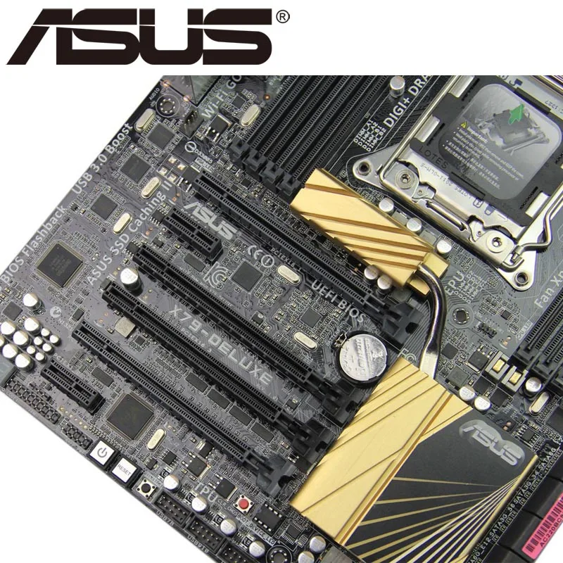 Asus X79-DELUXE настольная материнская плата X79 Socket LGA 2011 Core i7 DDR3 64G ATX UEFI биос оригинальная б/у материнская плата в продаже