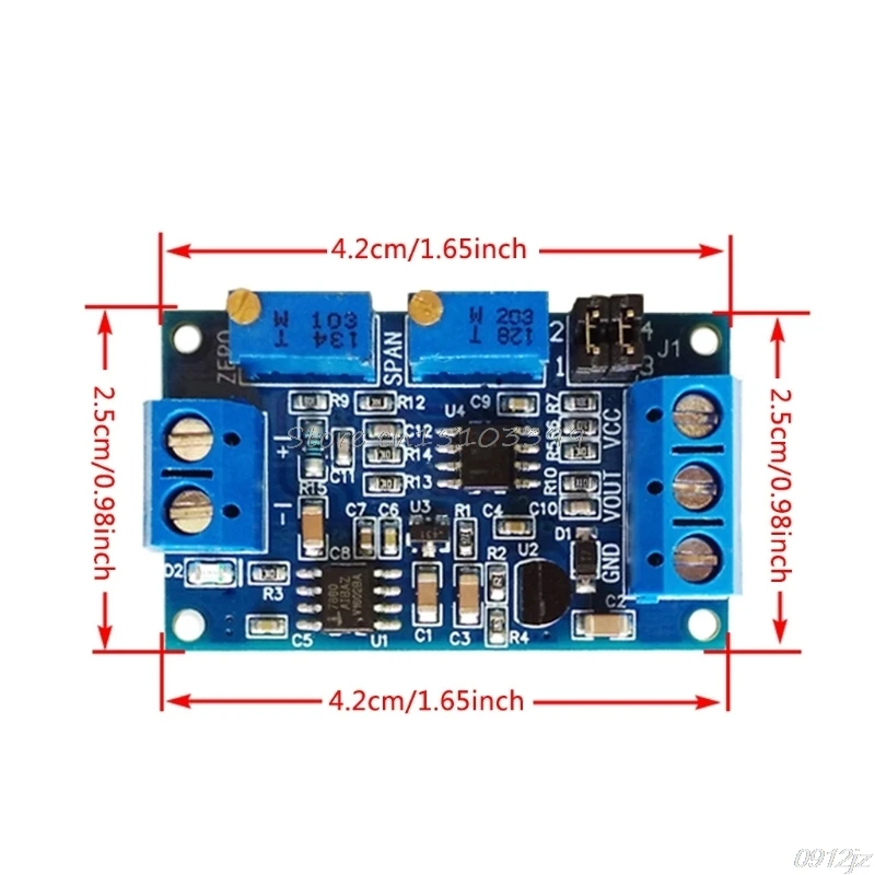 

Current To Voltage Module 0/4-20mA To 0-3.3V 5V 10V Voltage Transmitter 19QB