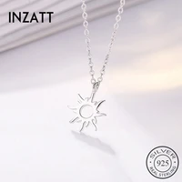 inzatt real 925 sterling silver ethnic sun totem pendent necklace for charm women birthday party fashion jewelry trendy gift