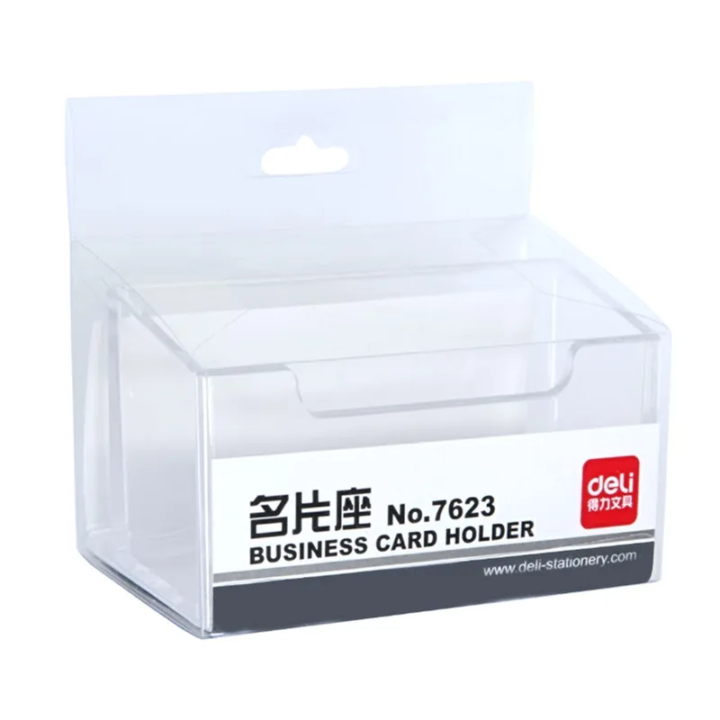 

Desktop storage supplies business card box paper clips transparent plastic school office storage stationery